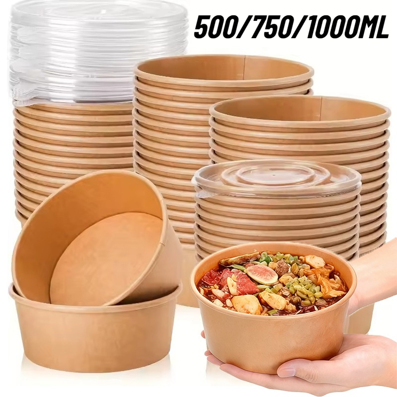 Meal Prep Noodles - 10/20 pçs tigelas redondas de papel