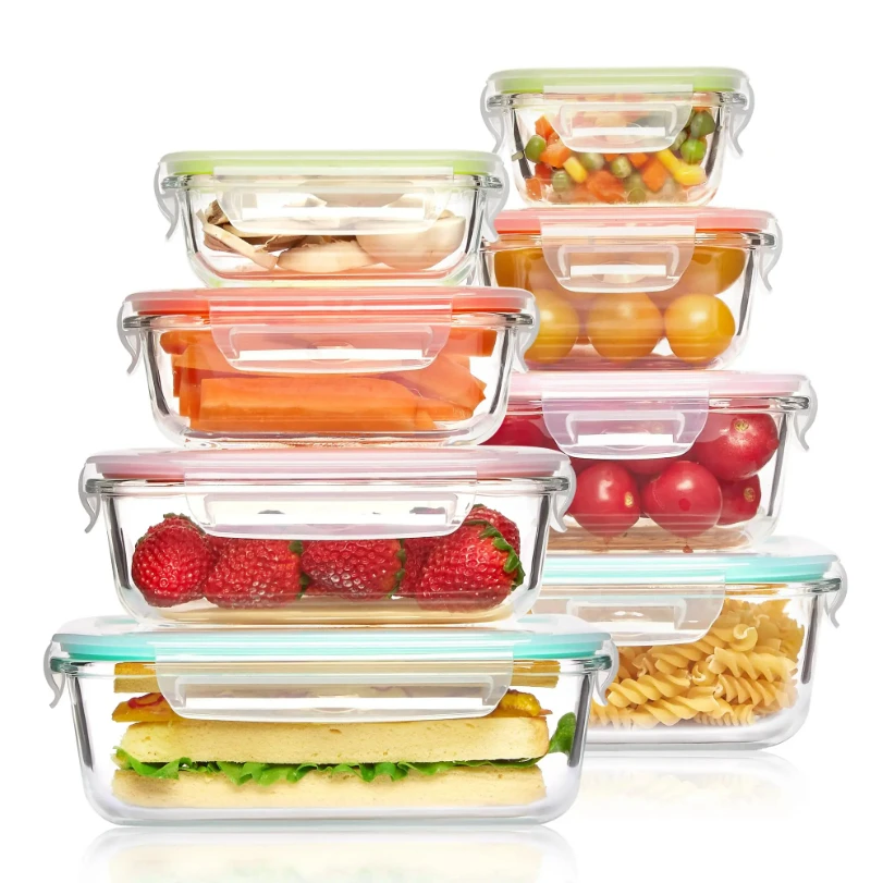 Meal Prep Glass Containers - Recipientes de Vidro para Armazenamento de