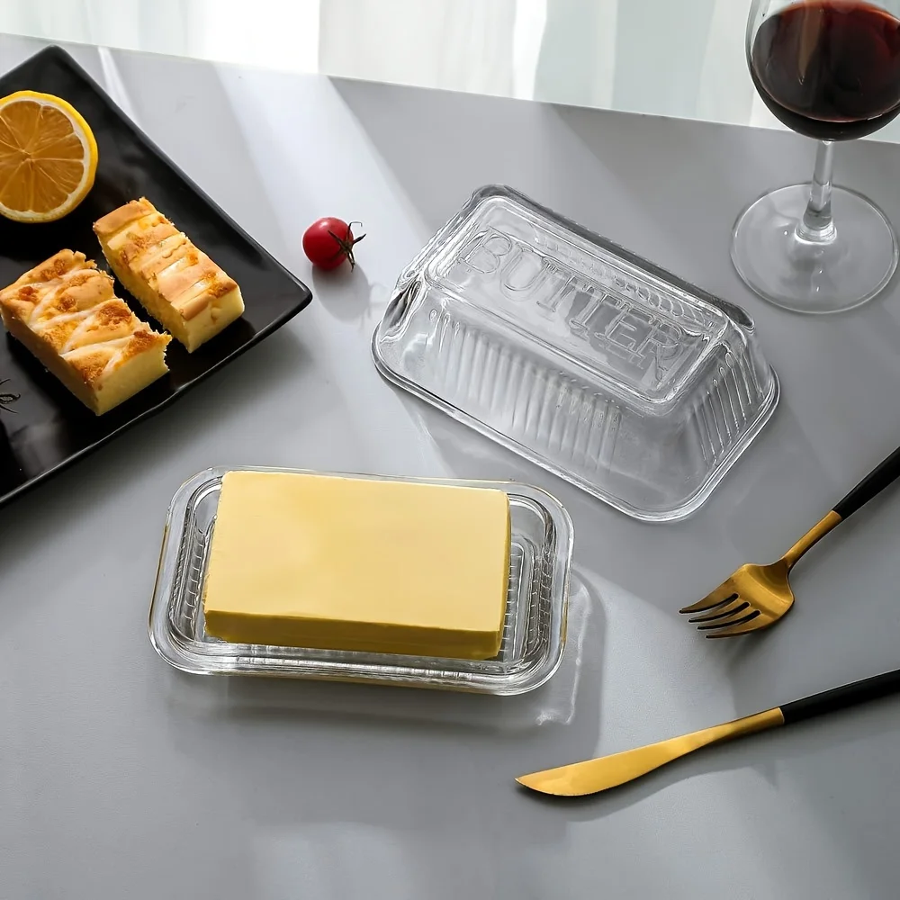 Meal Prep Glass Containers - Prato de manteiga transparente criativo com