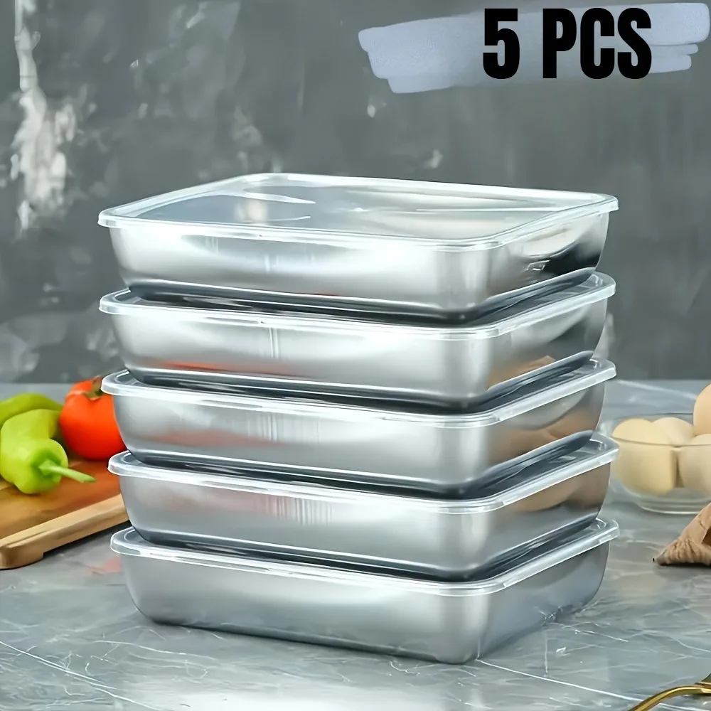 Meal Prep Glass Containers - Conjunto de 5 Recipientes de Armazenamento