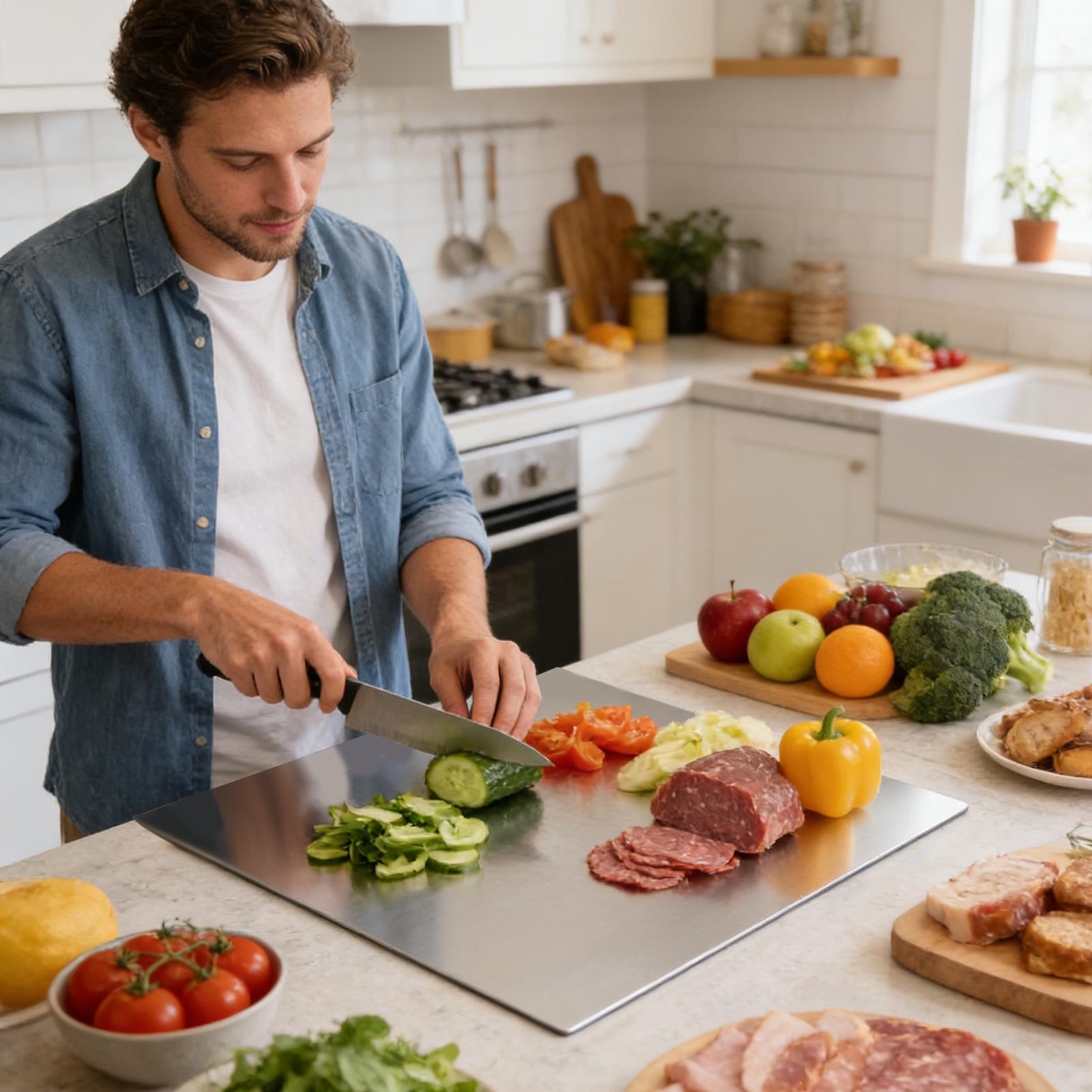 Tábua de Corte de Aço Inoxidáv - Meal Prep Kitchen avaliação e preço