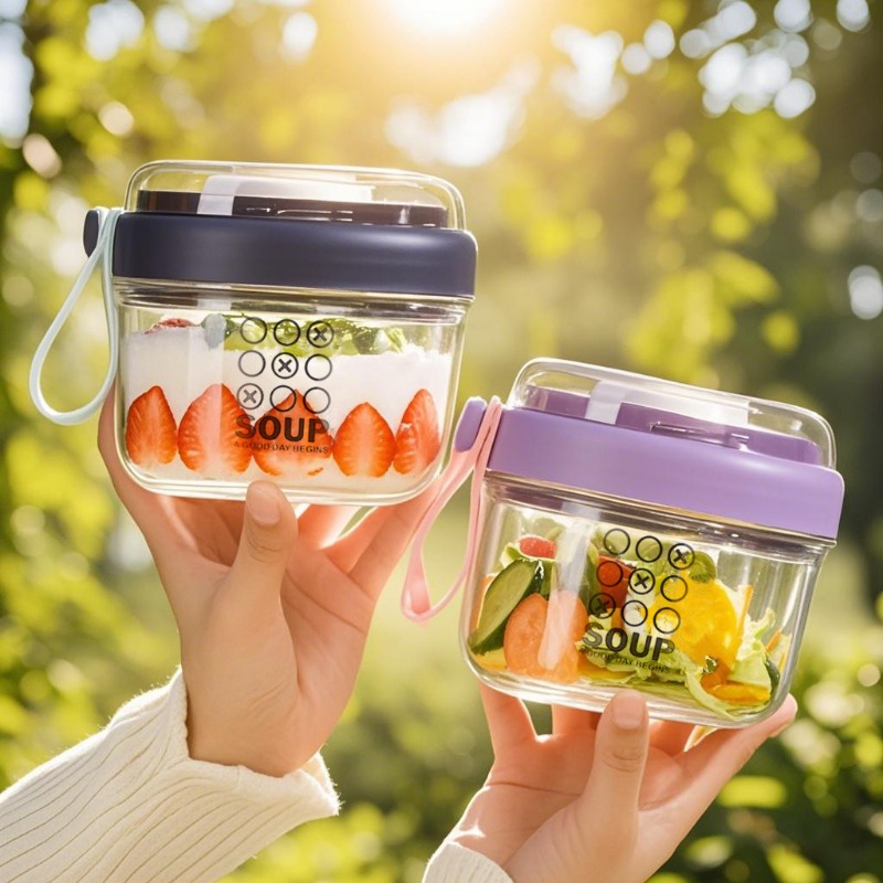 Copo de salada dupla camada co - Meal Prep Glass Containers avaliação e preço
