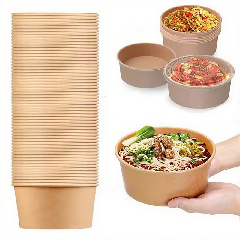 Tigelas redondas de papel kraf - Meal Prep Noodles avaliação e preço