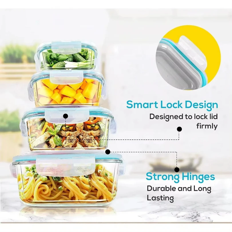 Recipientes de Vidro para Arma - Meal Prep Glass Containers avaliação e preço