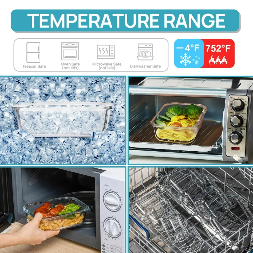 Recipientes de Vidro para Arma - Meal Prep Glass Containers avaliação e preço