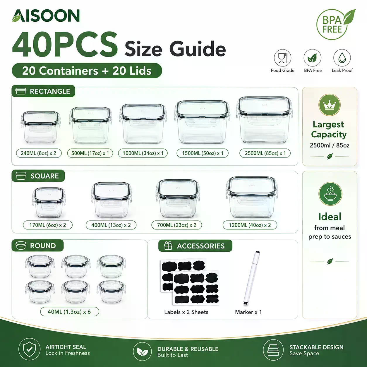 Conjunto de 40 Recipientes de  - Meal Prep Kitchen avaliação e preço
