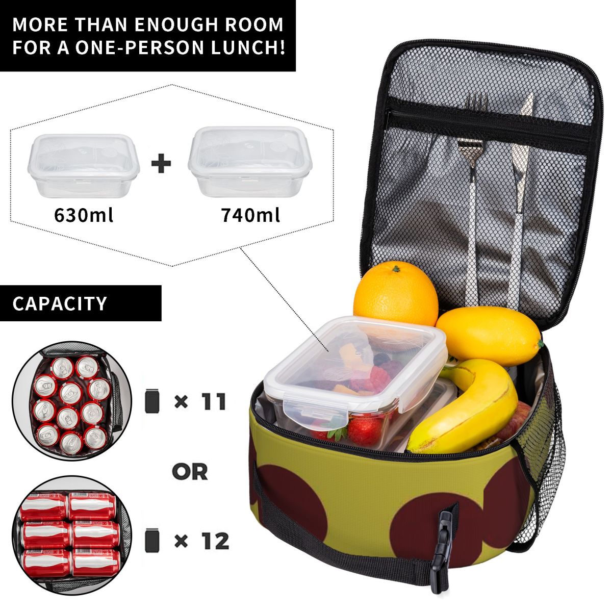 Bolsa de Almoço Grande com Est - Meal Prep Yellow avaliação e preço