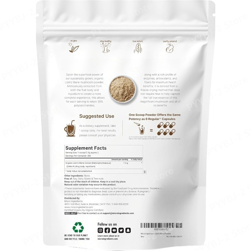 Pó Orgânico de Cogumelo Lion's - Meal Prep Smoothies avaliação e preço